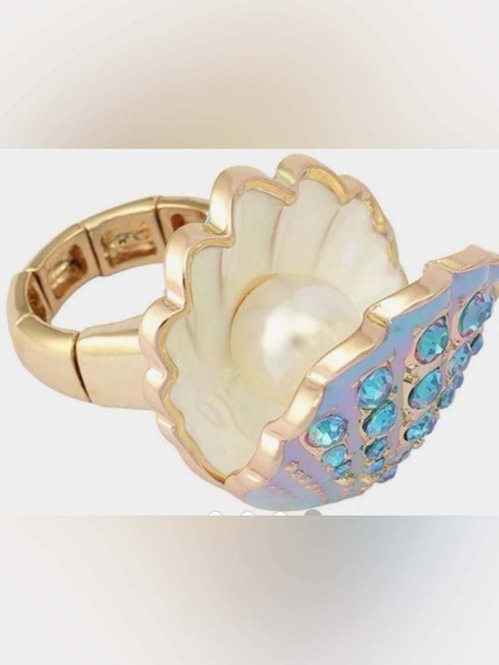 BETSEY JOHNSON SET Mermaid Jewels Sea Life Bracelet Ring & Earrings NEW NWT - Picture 8 of 16